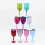 Stainless Steel 2Pc Copper-Plated Wine Glasses Creative Cup Goblets Bar