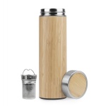 Private Label Double Wall Stainless Steel Vacuum Thermal Water Flask With Bamboo Case EK-S515