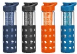 550ml Portable High Borosilicate Glass Bottle with Silicone Sleeve EK-G107