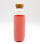 550ml High Borosilicate Blown Glass Bottle with Bamboo Lid EK-G110