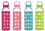 360ml Glass Water Bottle with Colorful Soft Silicone Sleeve EK-G116