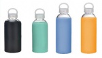 Borosilicate Glass Water Bottle with Silicone Sleeve EK-G117