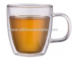 Double wall glass cup