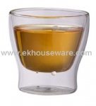80ml double wall glass cup