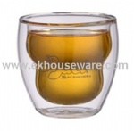 100ml double wall glass mug